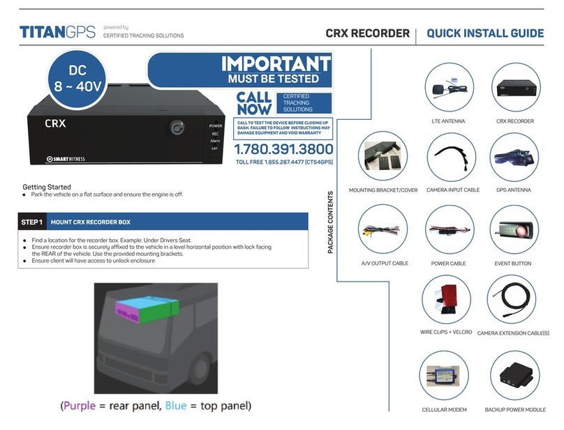Certified Tracking Solutions TITAN GPS CRX Quick install guide