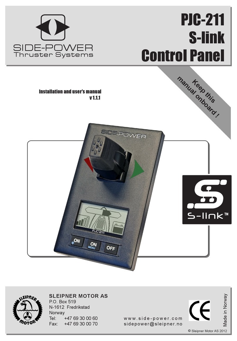 Side-Power S-linkControl Panel PJC211 Installation and user manual Side-Power S-linkControl Panel PJC211 Installation and user manual