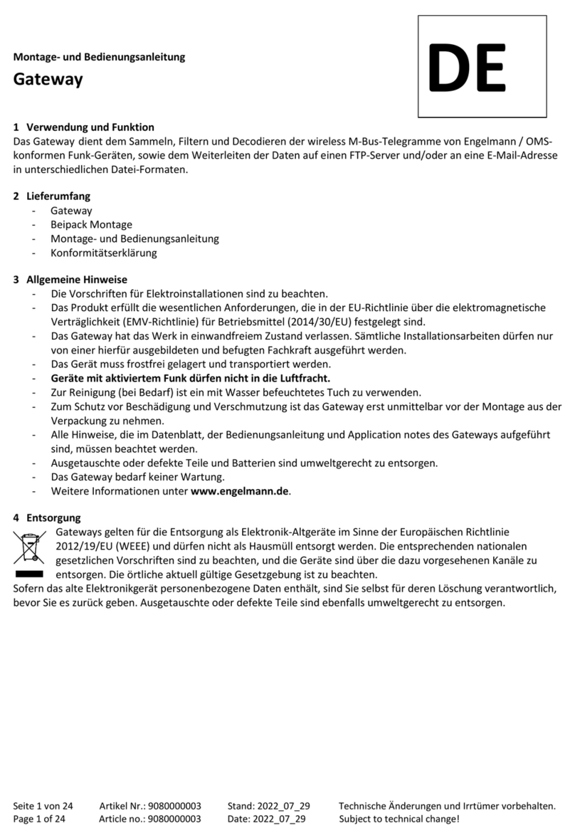 engelmann 9080000003 Installation and operating instructions