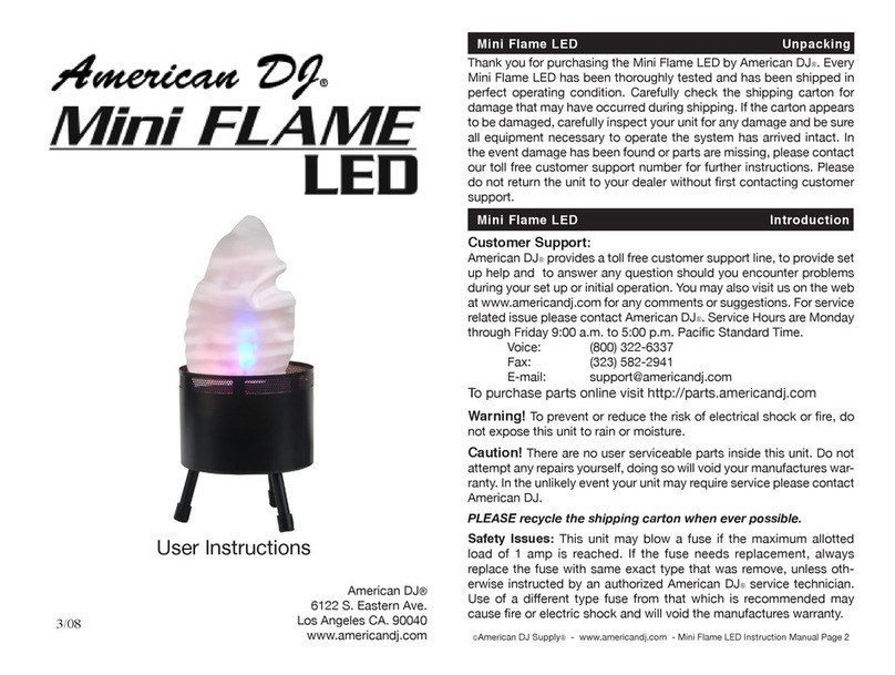 American DJ Mini Flame LED User instructions