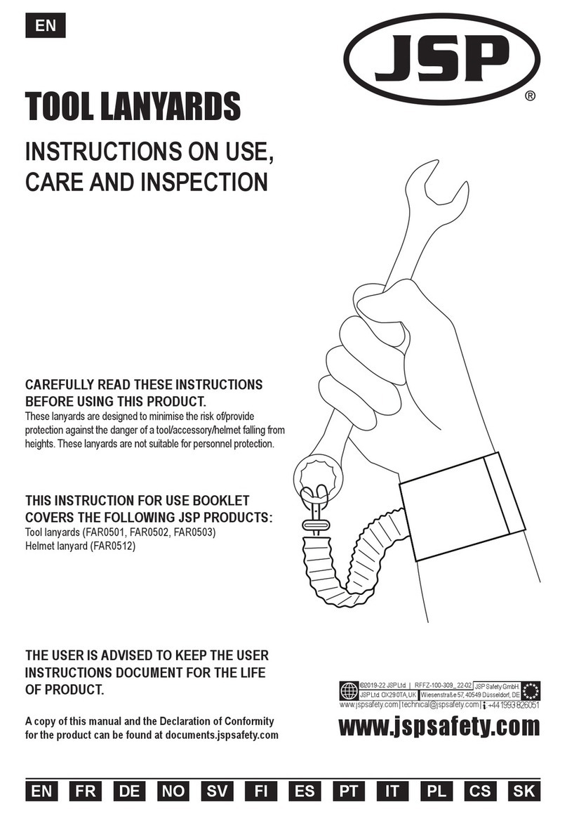 JSP FAR0501 INSTRUCTIONS ON USE, CARE AND INSPECTION