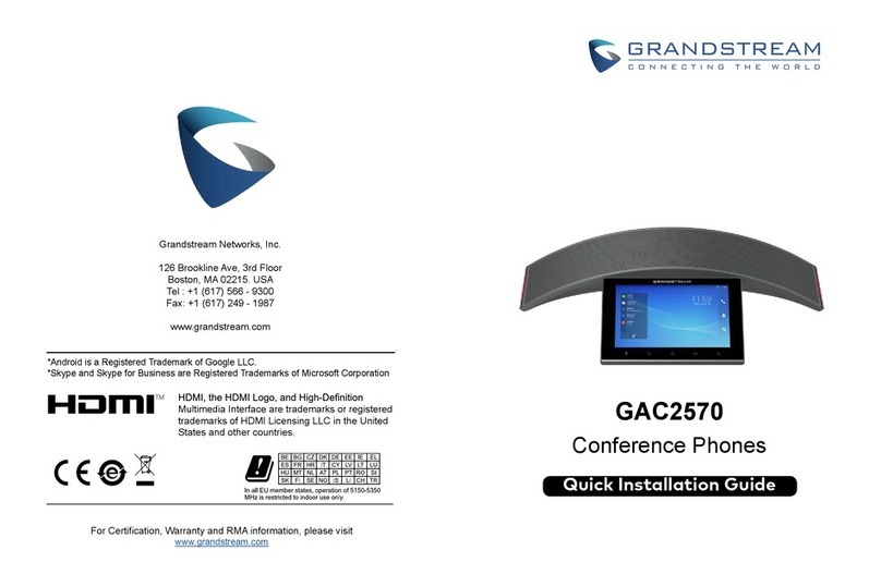 Grandstream Networks GAC2570 User manual
