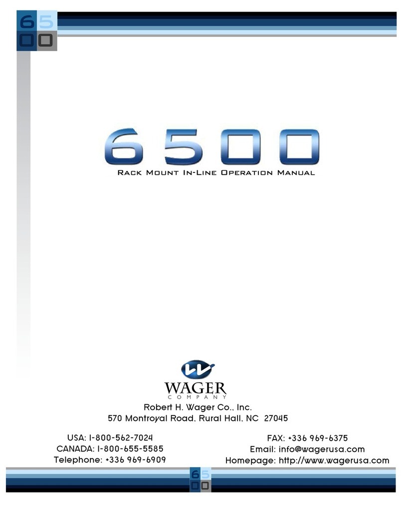 WAGER 6500 User manual
