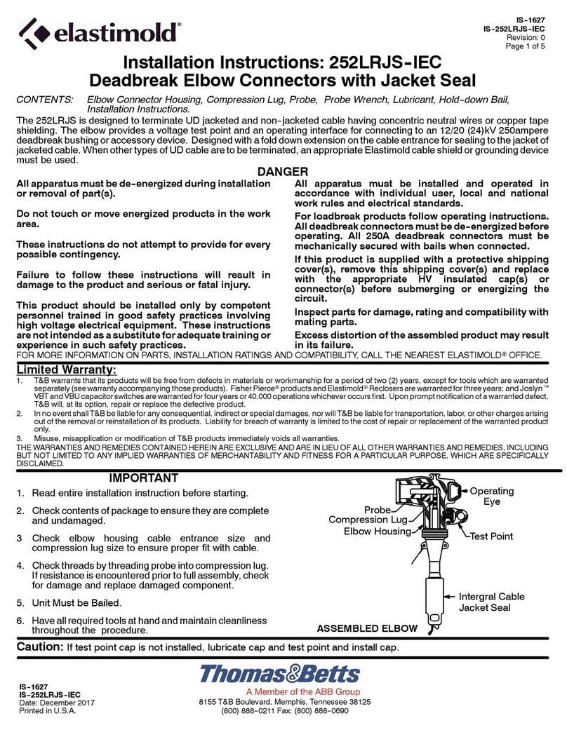 ABB Thomas & Betts Elastimold 252LRJS-IEC User manual