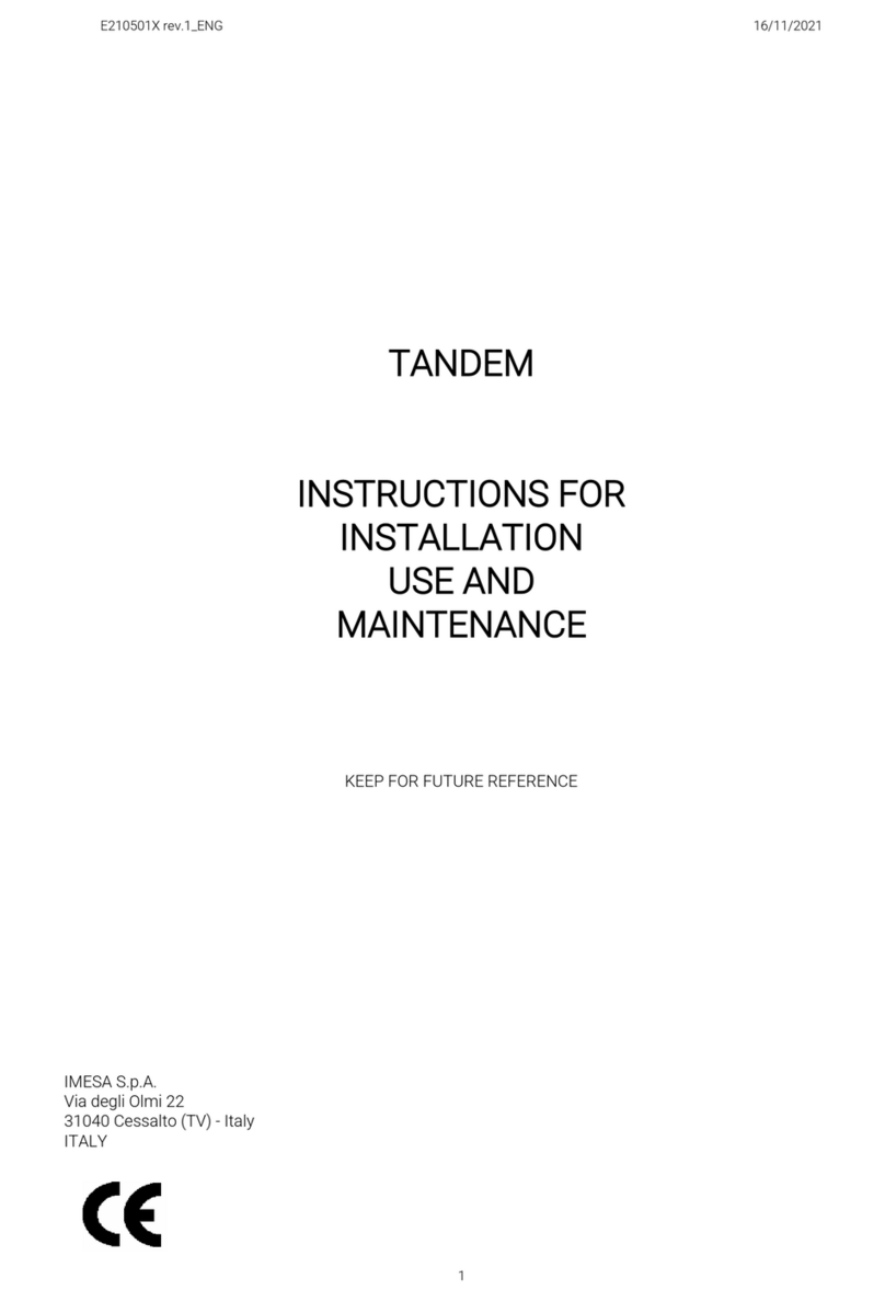 Imesa TANDEM O11 Series Parts list manual