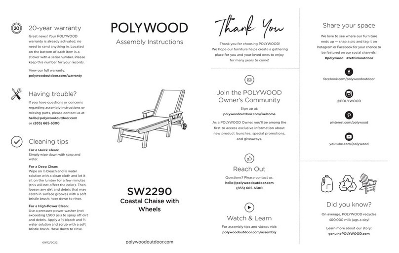 Polywood SW2290 Assembly instructions