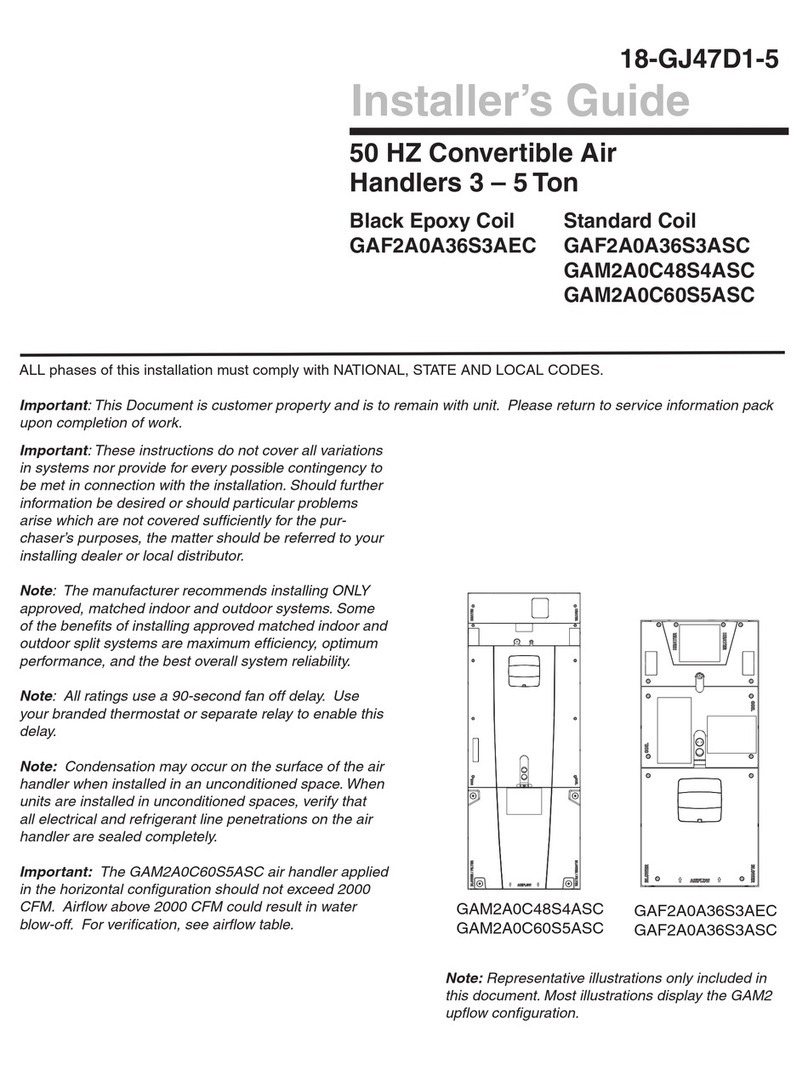 Trane GAF2A0A36S3AEC Assembly instructions