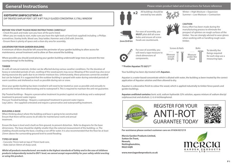 Mercia Garden Products 03DTSHPN1208FGC32TWSA-V1 manual