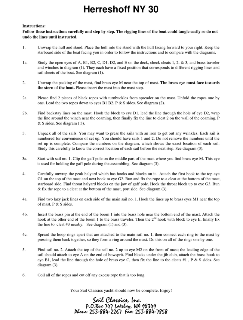 Sail Classics Herreshoff NY 30 instructions