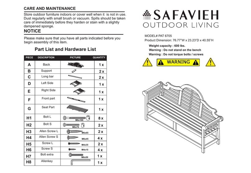 Safavieh Outdoor PAT 6705 quick start guide