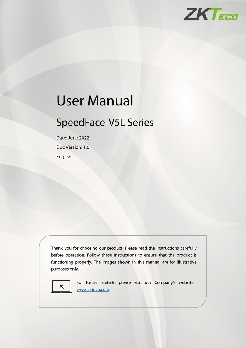 ZKTeco SpeedFace-V5L User manual