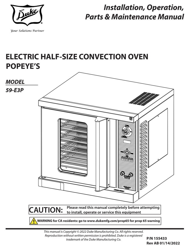 Duke 59-E3P Installation, operation, parts & maintenance manual