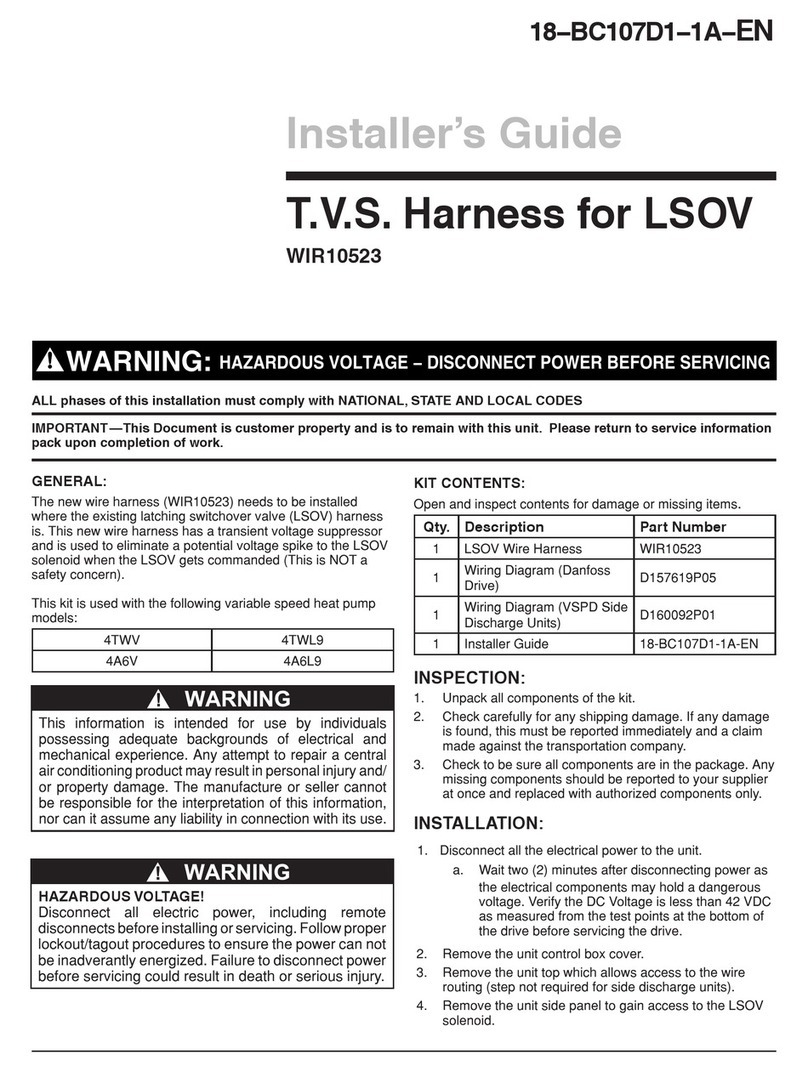 Trane Technologies WIR10523 Installer's guide Trane Technologies WIR10523 Installer's guide