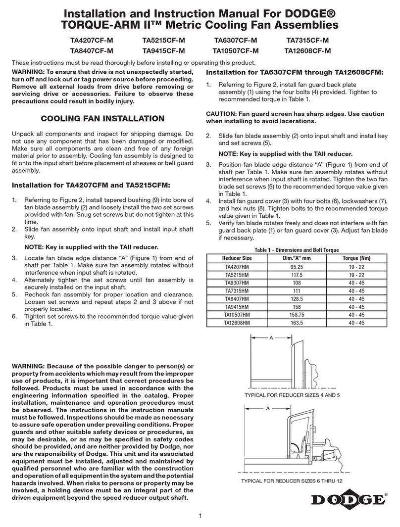 Dodge TORQUE-ARM II TA4207CF-M Quick guide