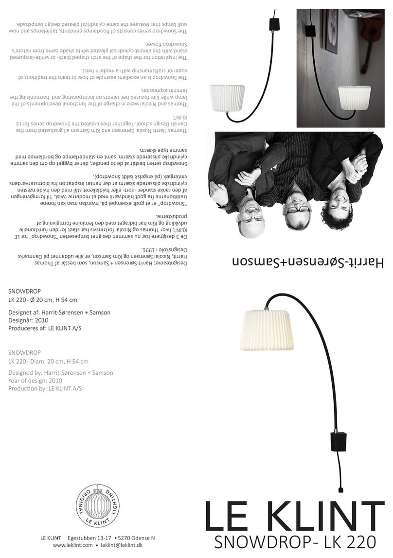 Le Klint SNOWDROP-LK 220 User manual