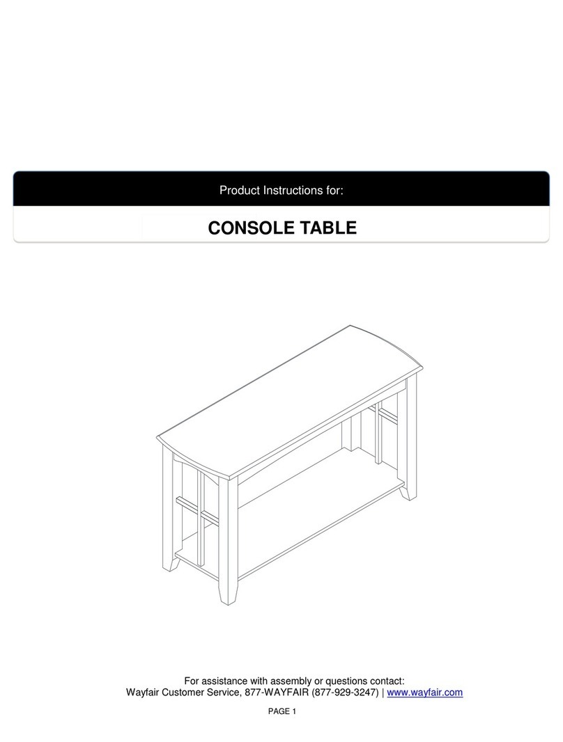 Wayfair CONSOLE TABLE Instruction sheet Wayfair CONSOLE TABLE Instruction sheet