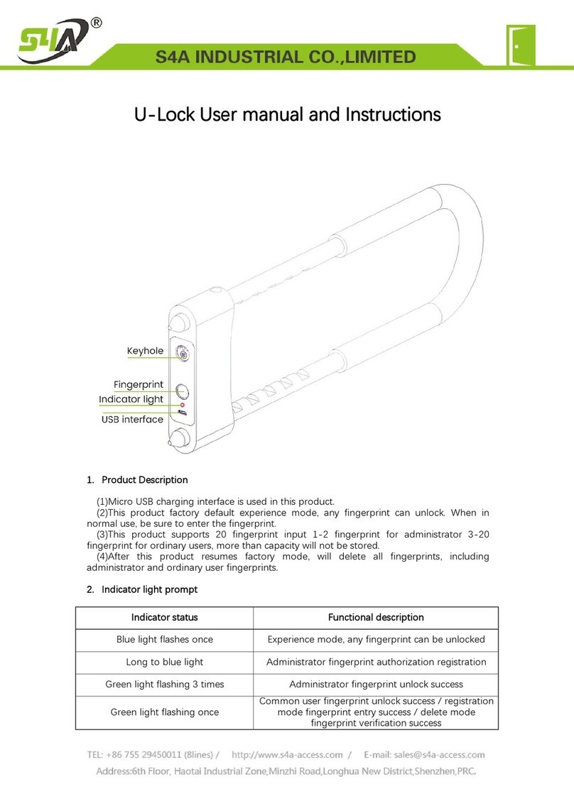S4A U-Lock User manual and instructions