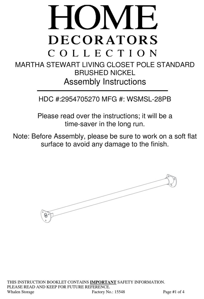Home Decorators Collection MARTHA STEWART WSMSL-28PB User manual