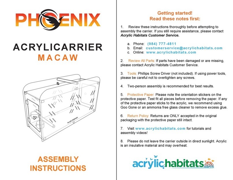 Phoenix Acrylic Habitats Acrylicarrier Macaw Assembly instructions Phoenix Acrylic Habitats Acrylicarrier Macaw Assembly instructions