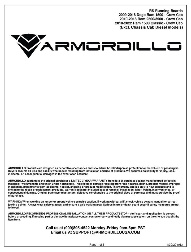 ARMORDILLO RS Running Boards installation instructions ARMORDILLO RS Running Boards installation instructions