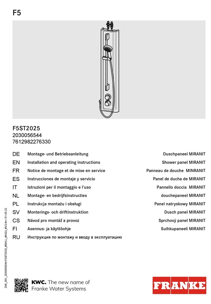 Franke MIRANIT F5ST2025 Installation and operating instructions Franke MIRANIT F5ST2025 Installation and operating instructions