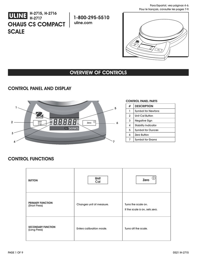 U-Line OHAUS CS H-2715 manual
