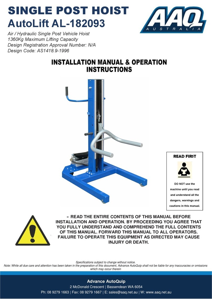 AAQ AutoLift AL-182093 User manual