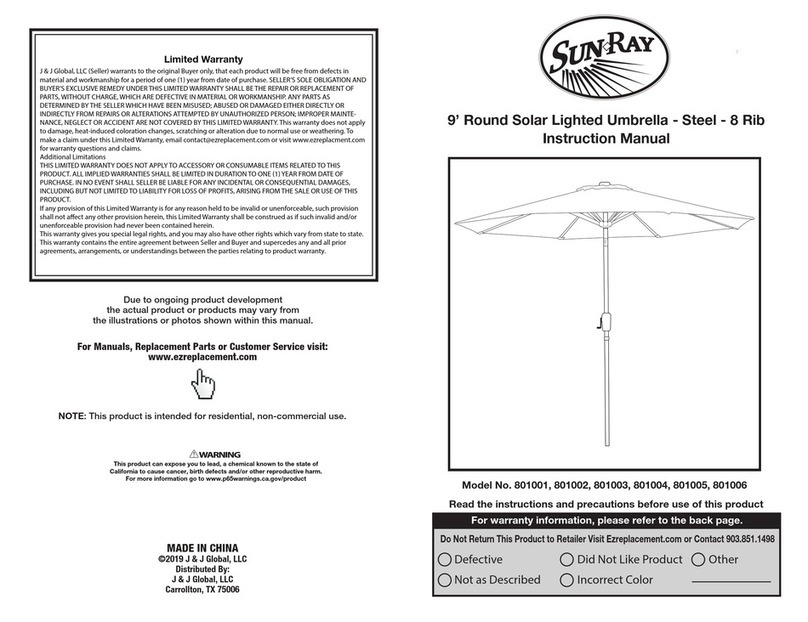 SUNRAY 801001 instruction manual