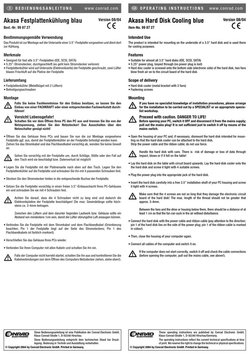 Conrad Electronic Akasa operating instructions