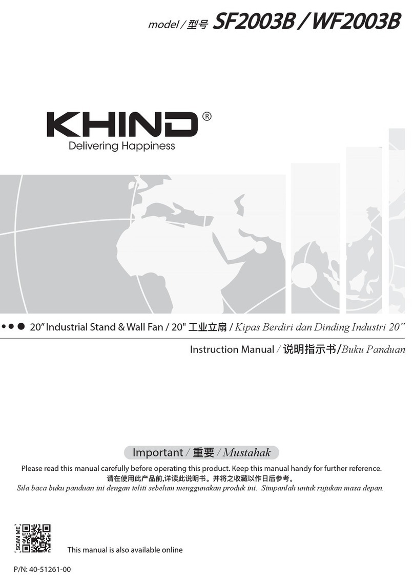 KHIND SF2003B instruction manual