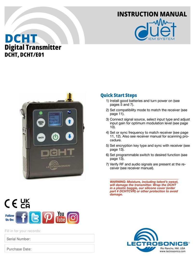 Lectrosonics duet DCHT User manual Lectrosonics duet DCHT User manual