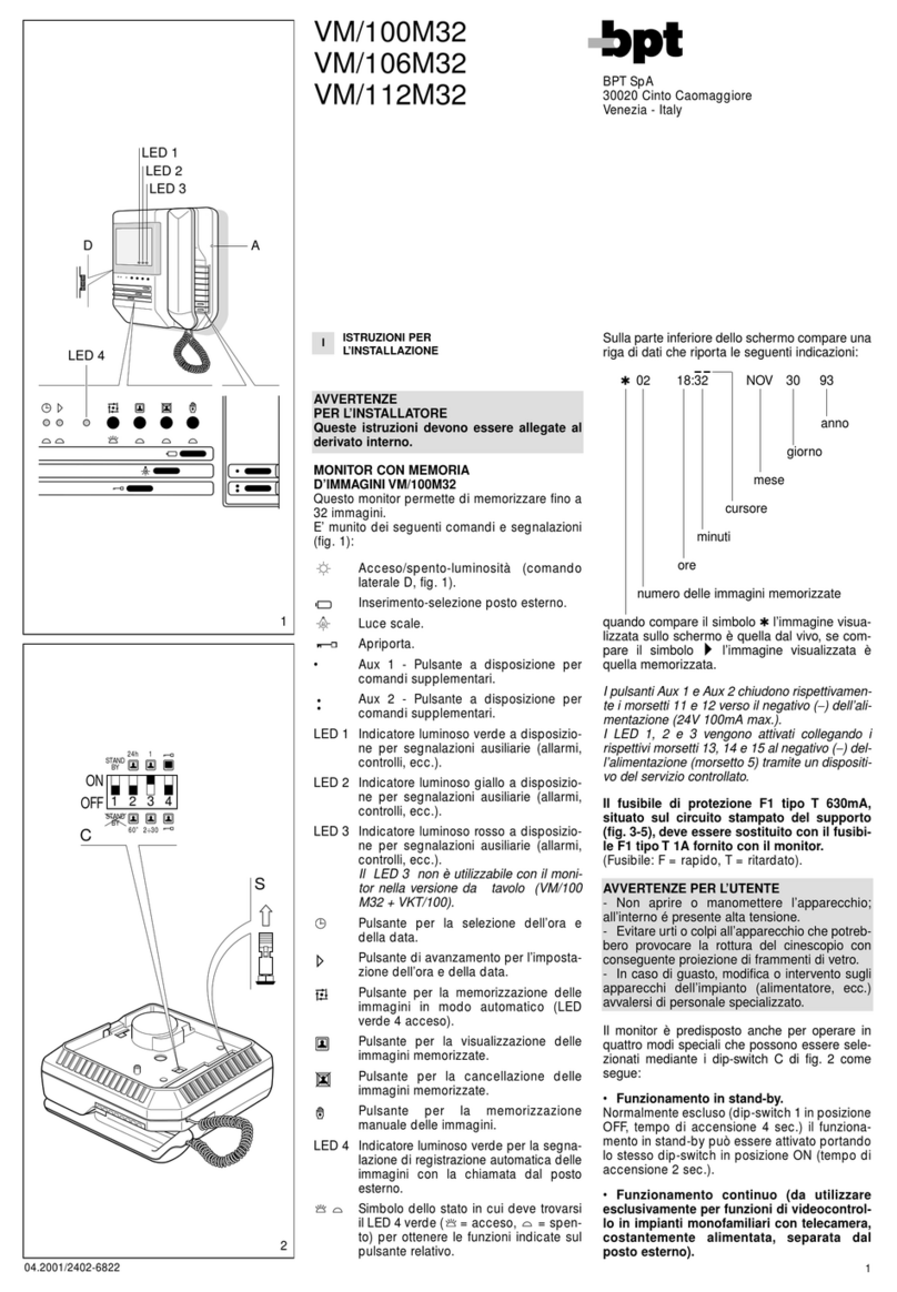 Bpt VM/100M32 User manual