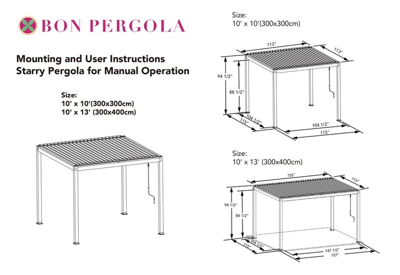 Bon Pergola Starry Pergola Mounting and user instructions