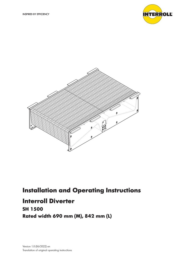 Interroll Diverter SH 1500 Installation and operating instructions