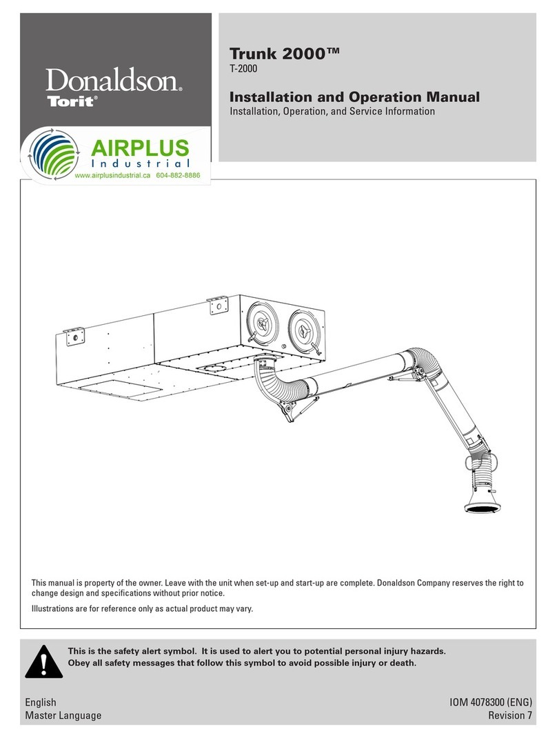 Donaldson Torit AIRPLUS Trunk 2000 T-2000 Installation and operation manual Donaldson Torit AIRPLUS Trunk 2000 T-2000 Installation and operation manual