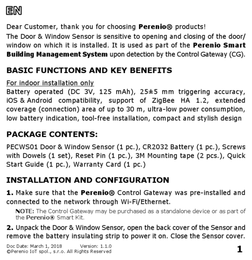 Perenio PECWS01 quick start guide