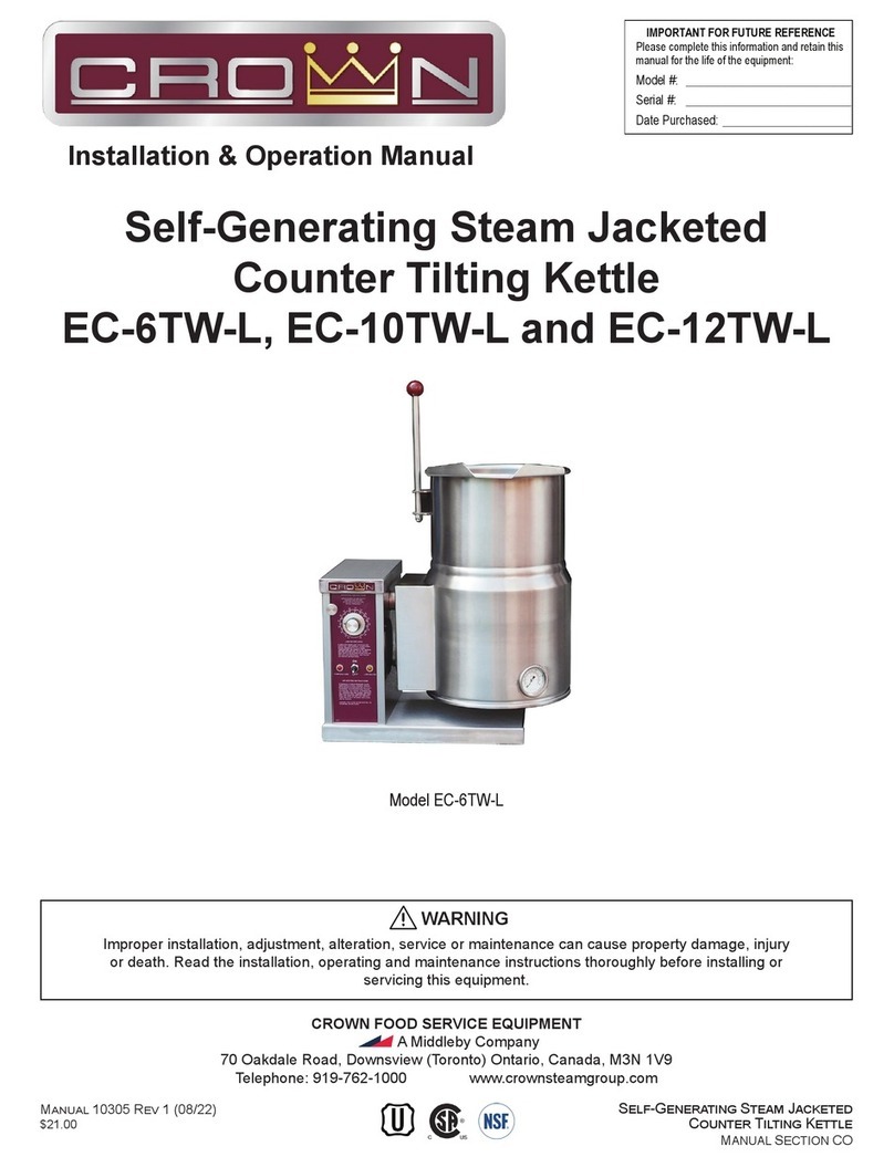Middleby CROWN EC-6TW-L Installation & operation manual