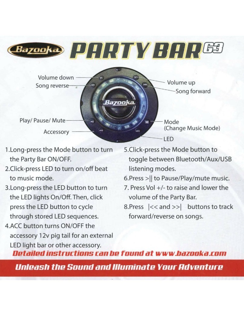 Bazooka BPB24-G2 Remote Instructions
