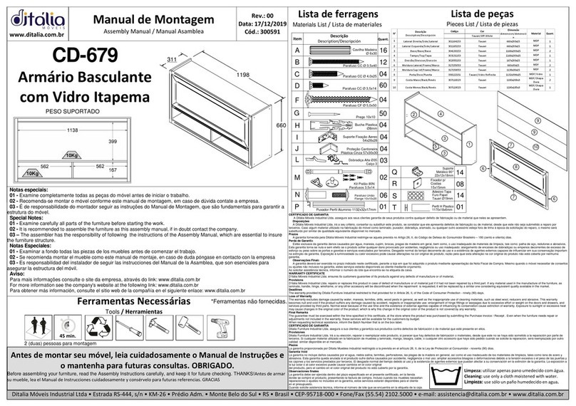 DITALIA CD-679 Assembly manual DITALIA CD-679 Assembly manual