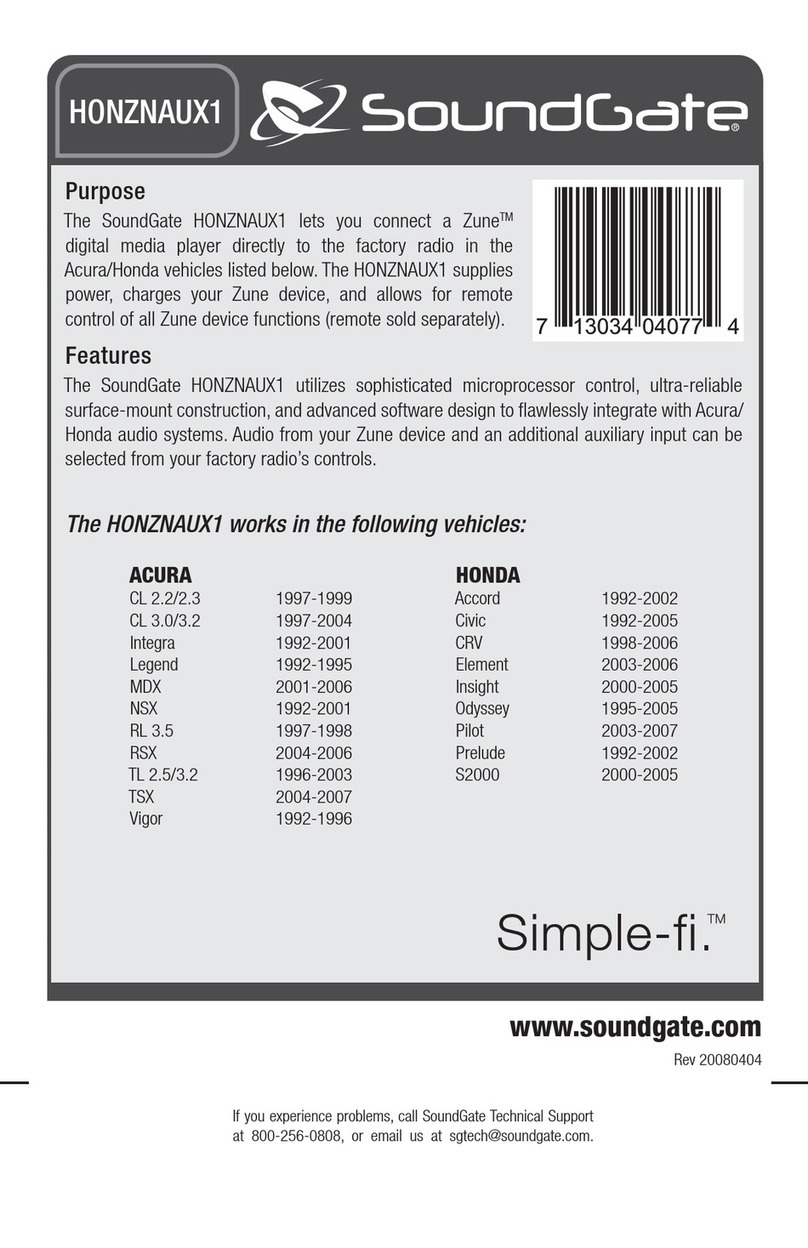 SoundGate HONZNAUX1 instructions