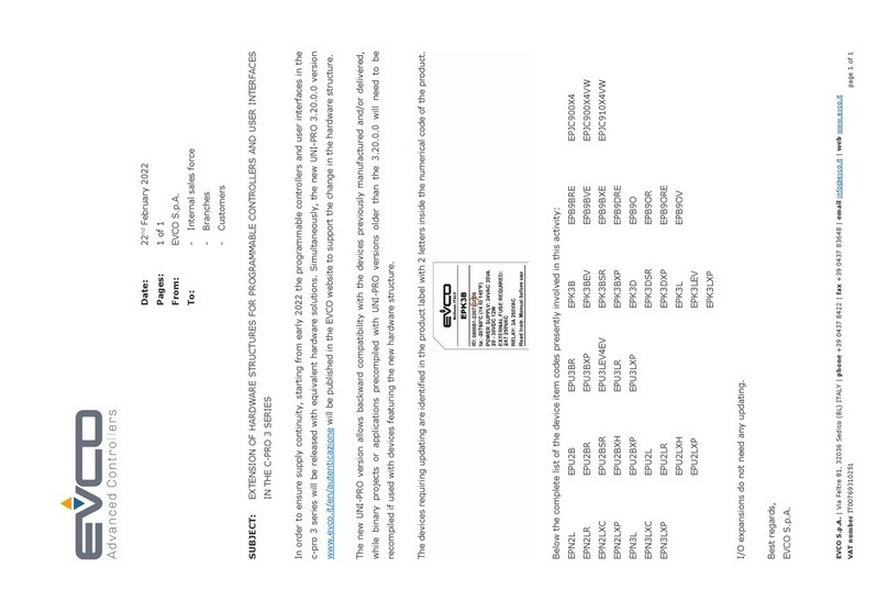Evco c-pro 3 micro AHU User manual