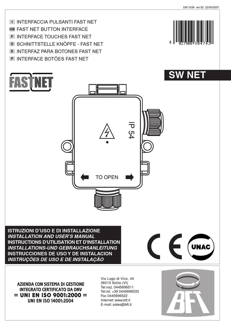 BFT SW NET Installation and user manual