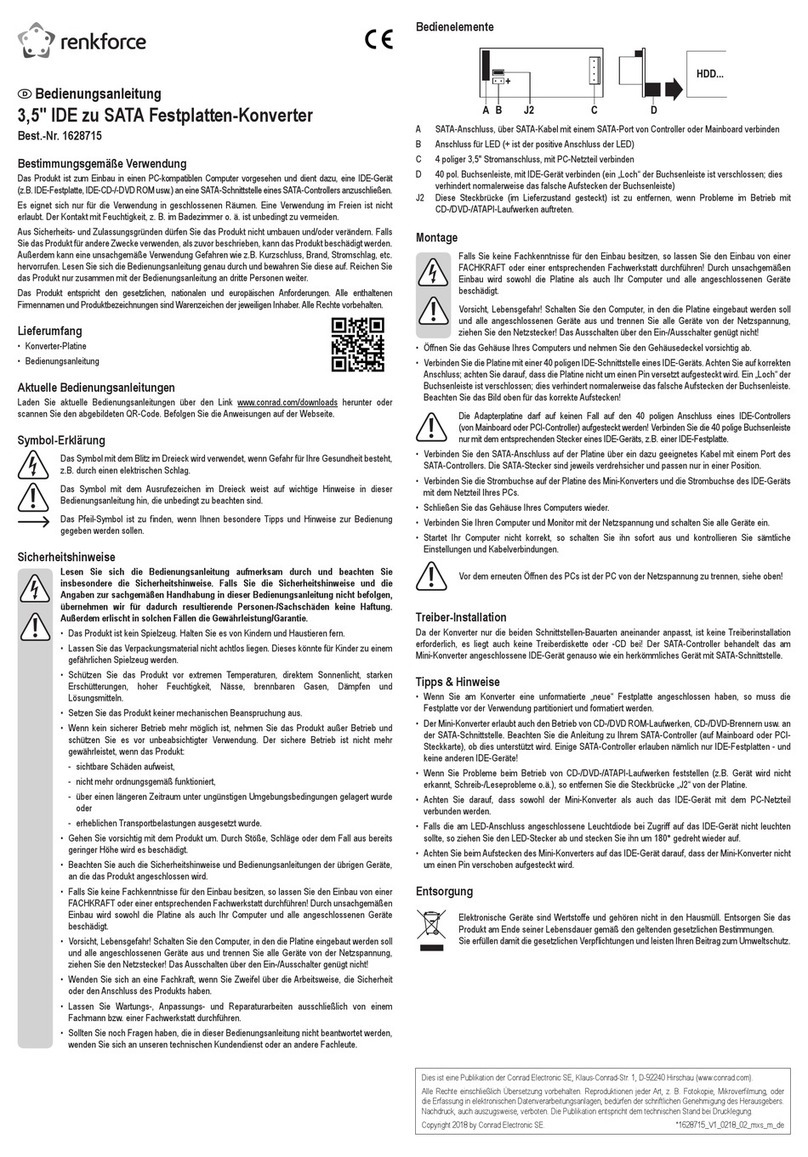 Renkforce 1628715 operating instructions