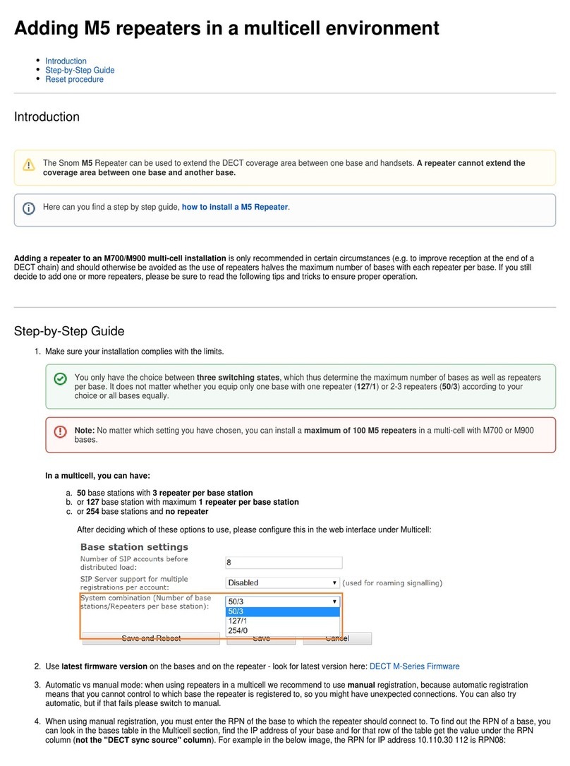 Snom M5 quick start guide