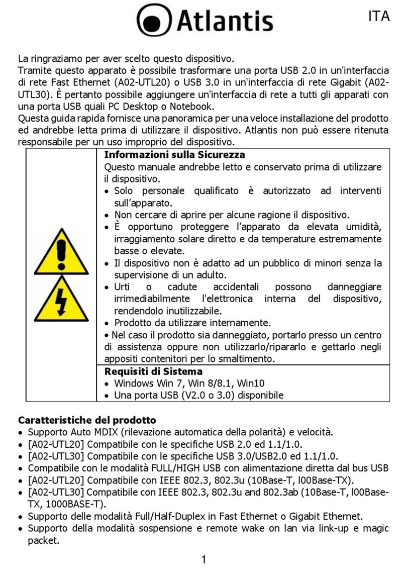 Atlantis A02-ATL20 User manual Atlantis A02-ATL20 User manual
