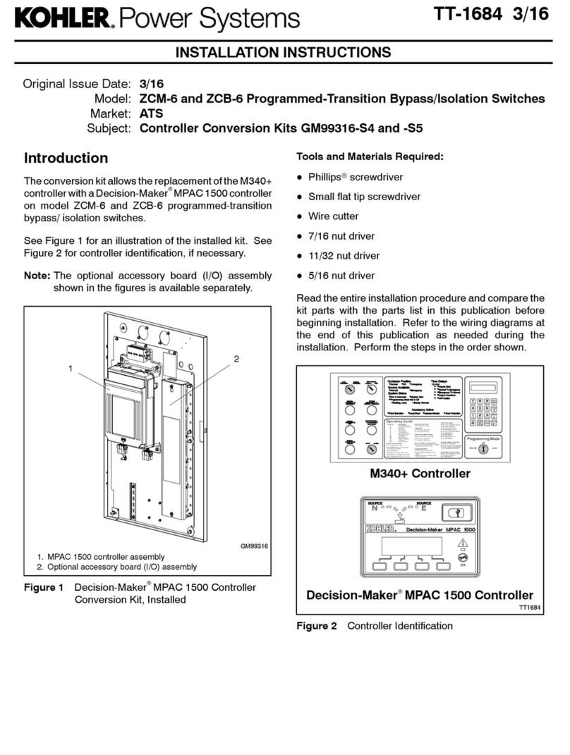 Kohler ZCM-6 installation instructions