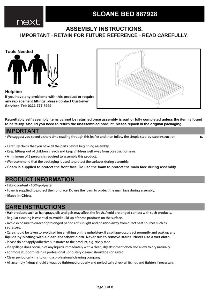 Next SLOANE BED 887928 User manual