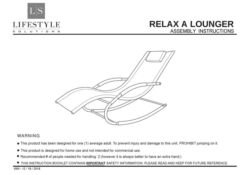 Lifestyle Solutions RELAX A LOUNGER Assembly instructions Lifestyle Solutions RELAX A LOUNGER Assembly instructions