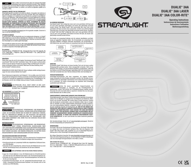 StreamLight DUALIE 3AA User manual