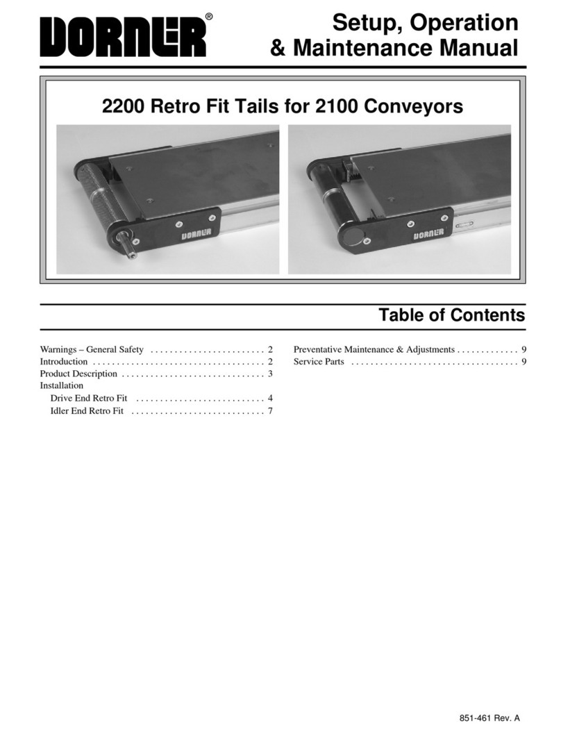 Dorner 2200 series Safety, Setup, Operation & Maintenance Manual
